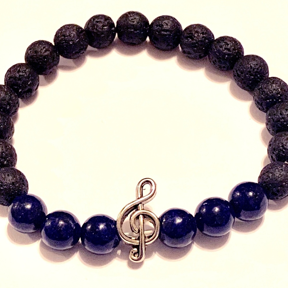Vintage Music Note Natural Stone Bracelets-Unisex
